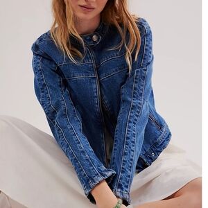 WE THE FREE Fast Lane Moto Denim Jacket